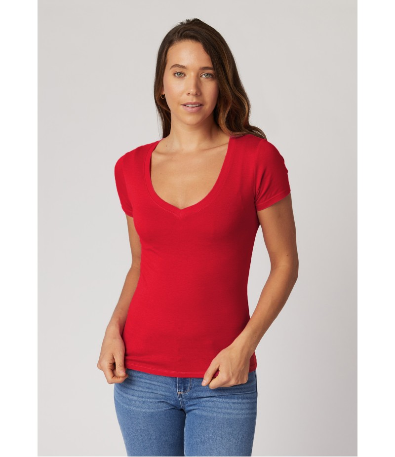 COTTON HERITAGE LADIES FITTED VNECK TEE